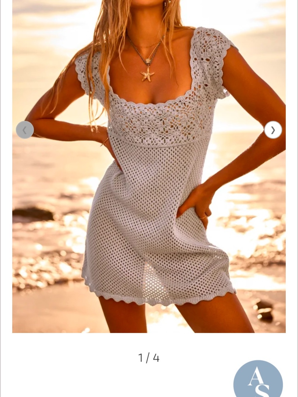 Altar'd State tidal shore Crochet Swim Cover-Up Dress